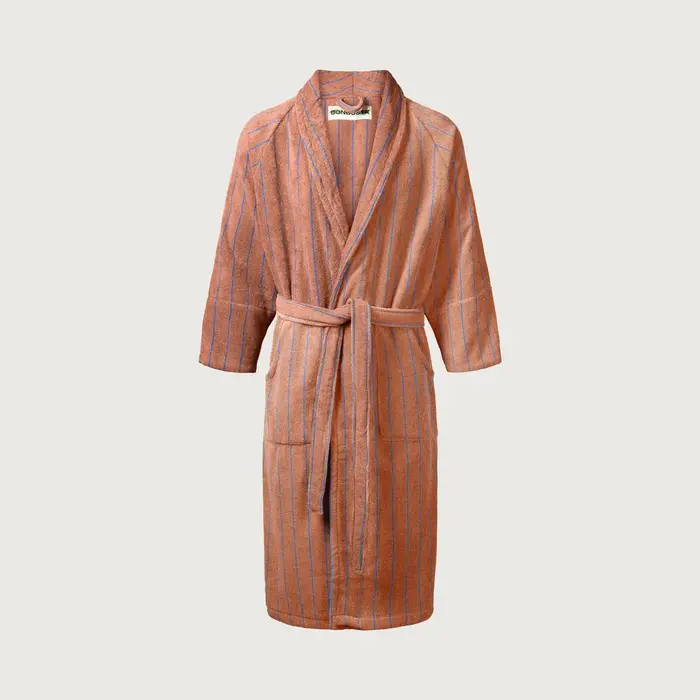BONGUSTA BONGUSTA NARAM BATHROBE CAMEL & ULTRMARINE L/XL