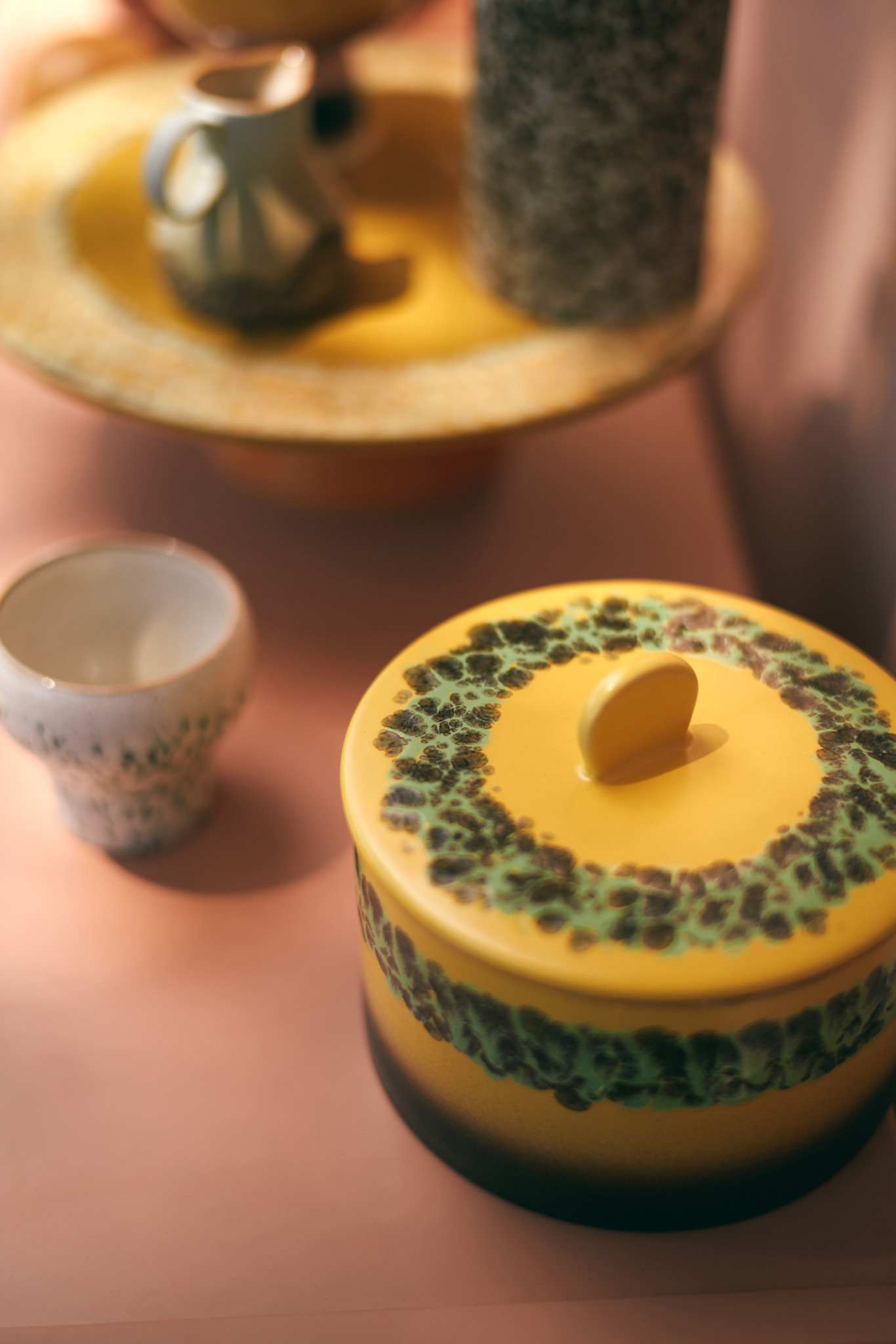 HK LIVING 70S CERAMICS COOKIE JAR KELP