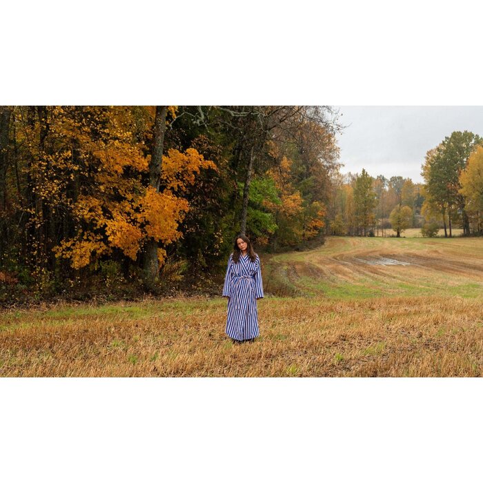 BONGUSTA BONGUSTA NARAM BATHROBE DAZZLING BLUE & ROSE S/M