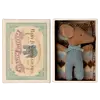 MAILEG SLEEPY WAKEY BABY MOUSE  IN MATCHBOX BLUE