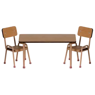 MAILEG MAILEG TABLE AND CHAIR SET DARK POWDER
