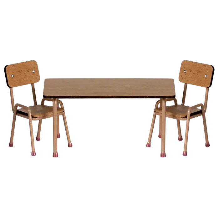 MAILEG MAILEG TABLE AND CHAIR SET DARK POWDER