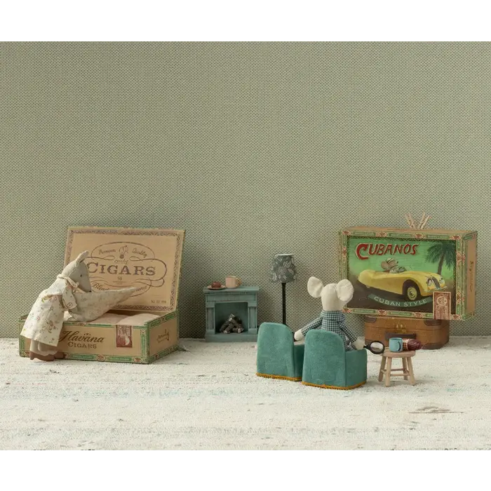 MAILEG MAILEG GRANDPA AND GRANDMA MOUSE IN CIGARBOX