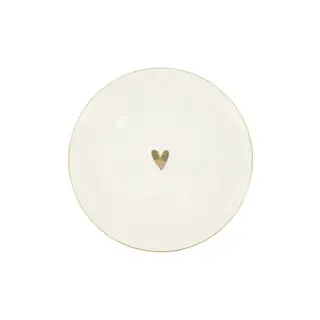 ZUSSS ZUSSS DINERBORD HARTJE WIT/GOUD