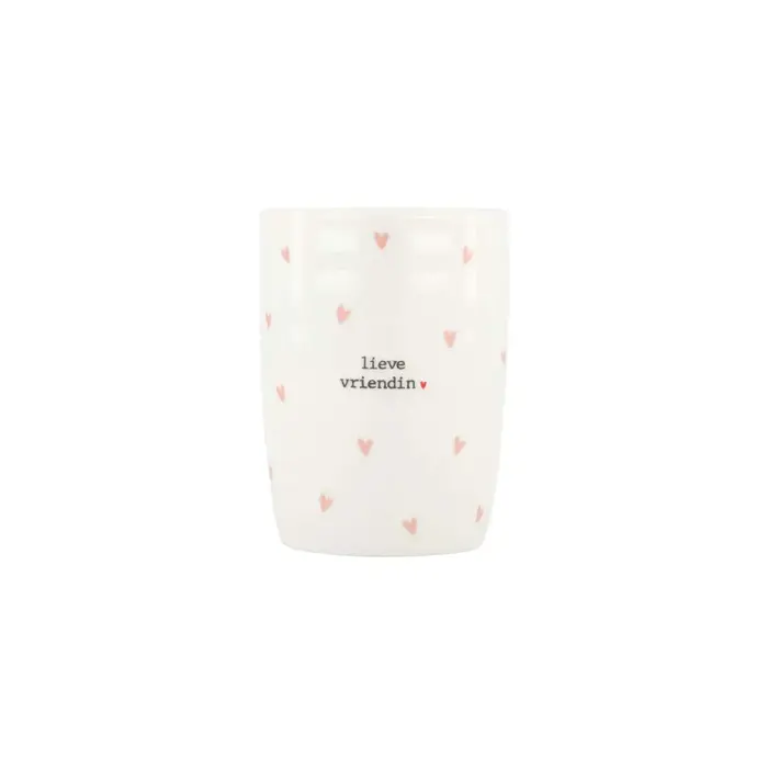 ZUSSS ZUSSS KOFFIEMOK HARTJES LIEVE VRIENDIN WIT / ROZE