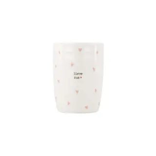 ZUSSS ZUSSS KOFFIEMOK HARTJES LIEVE ZUS WIT / ROZE