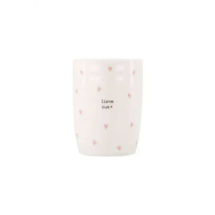 ZUSSS ZUSSS KOFFIEMOK HARTJES LIEVE ZUS WIT / ROZE