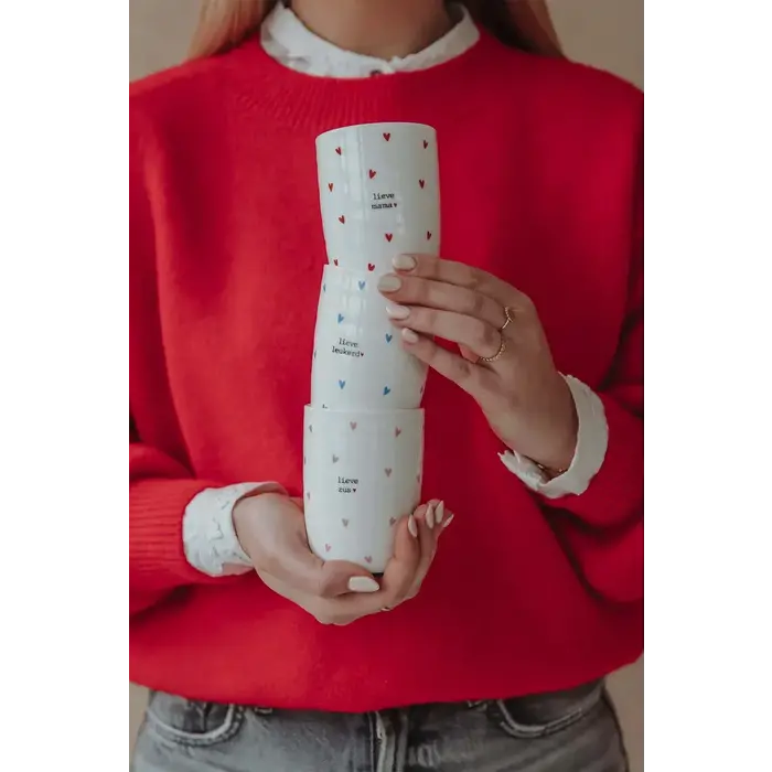 ZUSSS ZUSSS KOFFIEMOK HARTJES LIEVE ZUS WIT / ROZE