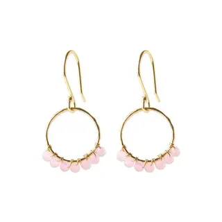A BEAUTIFUL STORY BS COMPASSION ROSE QUARTZ EARRINGS
