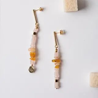 MURIELLE PERROTTI PERROTTI HOBO ASYM QUARTZ AMBER ROSE