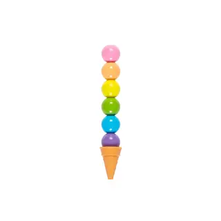 OOLY OOLY RAINBOW SCOOPS STACKING ERASABLE CRAYONS + SCENTED ERASER