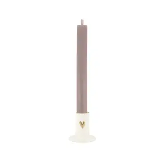 ZUSSS ZUSSS KANDELAAR KERAMIEK HARTJE S WIT / GOUD