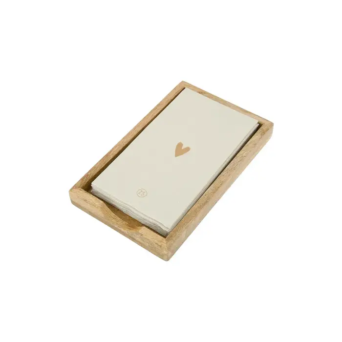 ZUSSS ZUSSS SERVETHOUDER HOUT HARTJE 11X20CM NATUREL