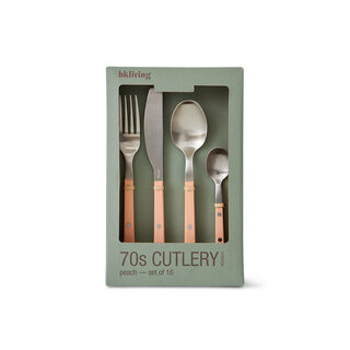 HK LIVING 70S CUTLERY PEACH (SET OF 16)