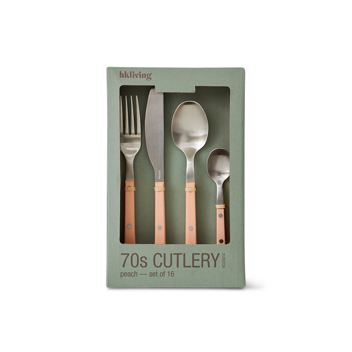 HK LIVING 70S CUTLERY PEACH (SET OF 16)