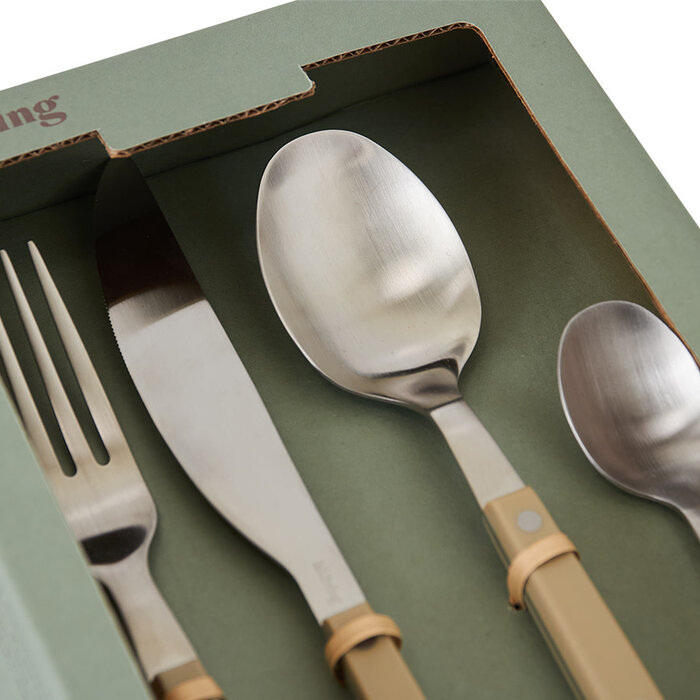 HK LIVING 70S CUTLERY OLIVE (SET OF 16)