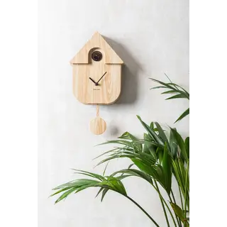 PT WALL CLOCK MODERN CUCKOO LIGHT WOOD