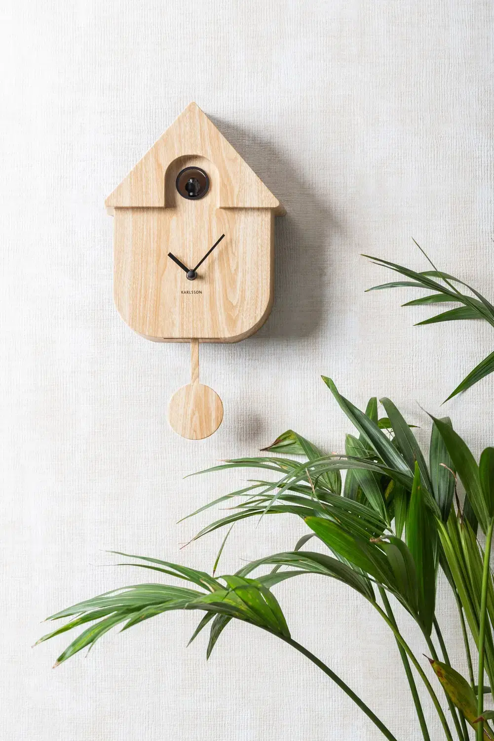 PT WALL CLOCK MODERN CUCKOO LIGHT WOOD