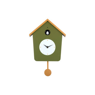 PT WALL CLOCK CUCKOO LIGHT ARMY GREEN & OCHRE