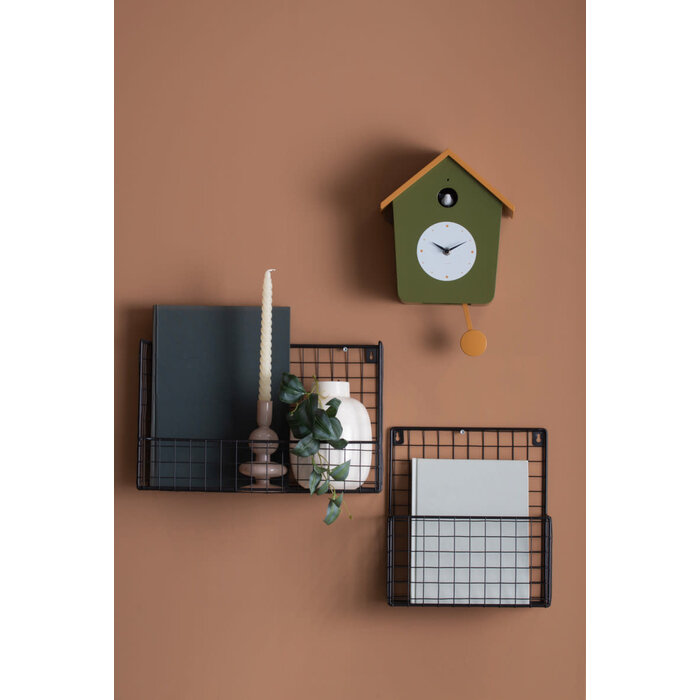 PT WALL CLOCK CUCKOO LIGHT ARMY GREEN & OCHRE