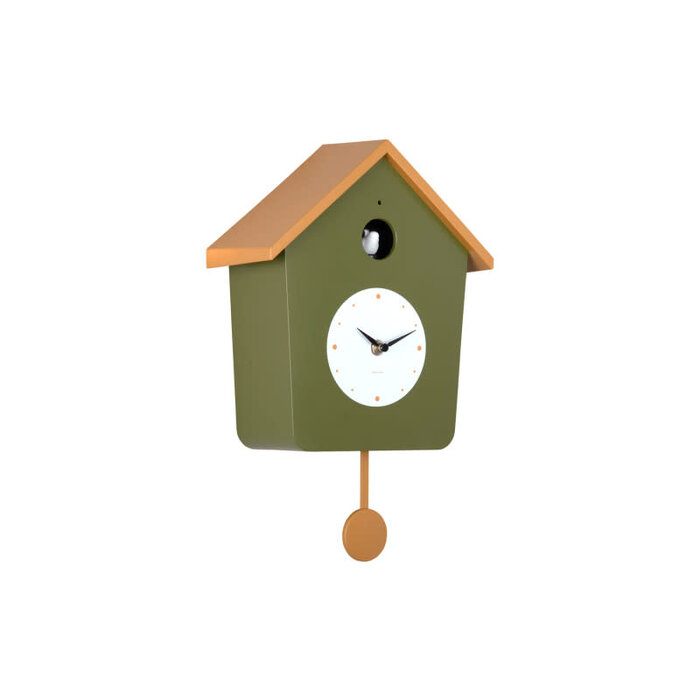 PT WALL CLOCK CUCKOO LIGHT ARMY GREEN & OCHRE