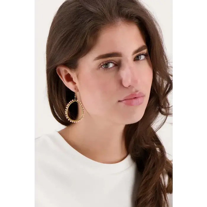 ZUSSS ZUSSS OORBEL HANGER OVAAL MET KRAAL KIT / GOUD