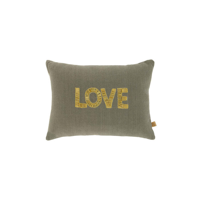 ZUSSS ZUSSS KUSSEN LOVE 25X35CM ANTRACIETGRIJS/GOUD
