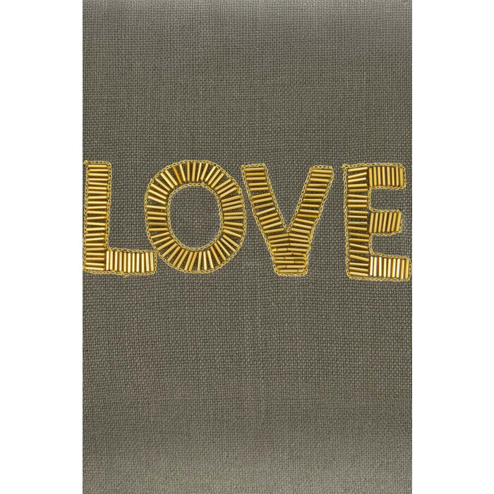 ZUSSS ZUSSS KUSSEN LOVE 25X35CM ANTRACIETGRIJS/GOUD