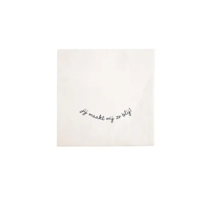 ZUSSS ZUSSS SERVETTEN 12,5X12,5CM WIT / ZWART