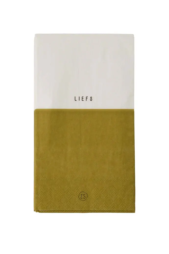 ZUSSS ZUSSS SERVETTEN LIEFS 11X20CM WIT/OKER