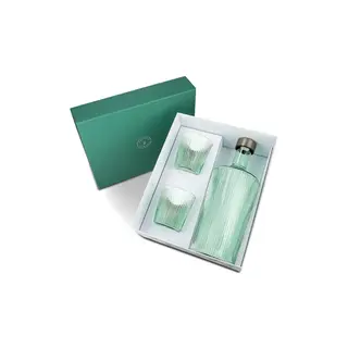 PAVEAU PAVEAU RIBBED GIFT SET BONDI (GROEN) BOTTLE + 2 GLASSES