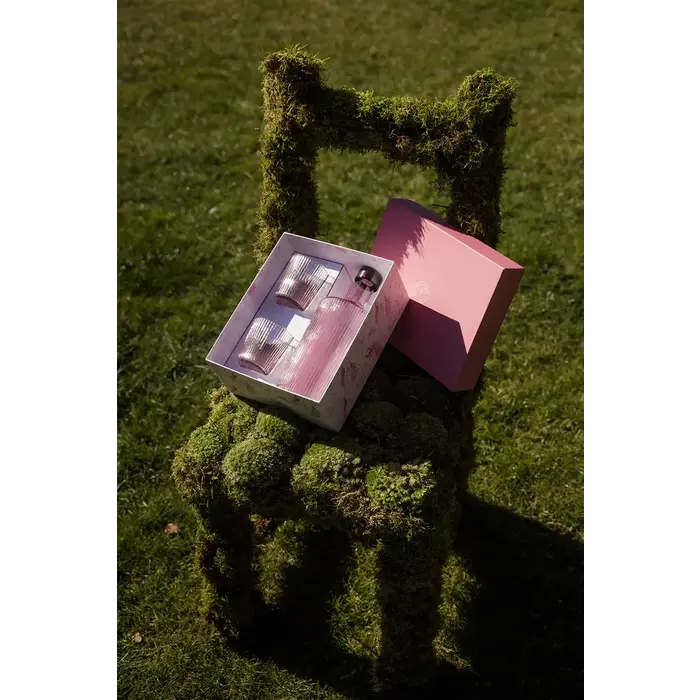 PAVEAU PAVEAU GIFT SET PINK BOTTLE + 2 GLASSES