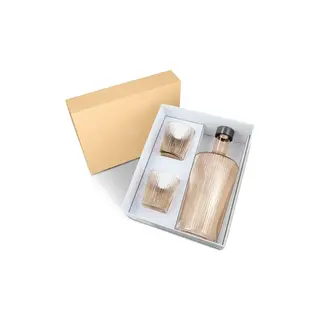 PAVEAU PAVEAU RIBBED BELLS (PERZIK) GIFT SET BOTTLE + 2 GLASSES