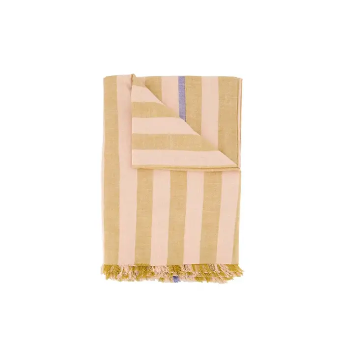 ZUSSS ZUSSS ZOMERDOEK STREPEN 90X200CM ROZE / HONING / BLAUW