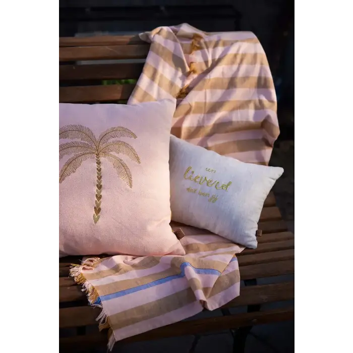 ZUSSS ZUSSS ZOMERDOEK STREPEN 90X200CM ROZE / HONING / BLAUW