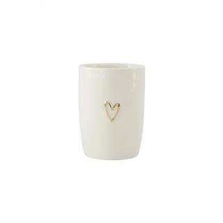 ZUSSS ZUSSS KOFFIEMOK OPEN HARTJE WIT/GOUD