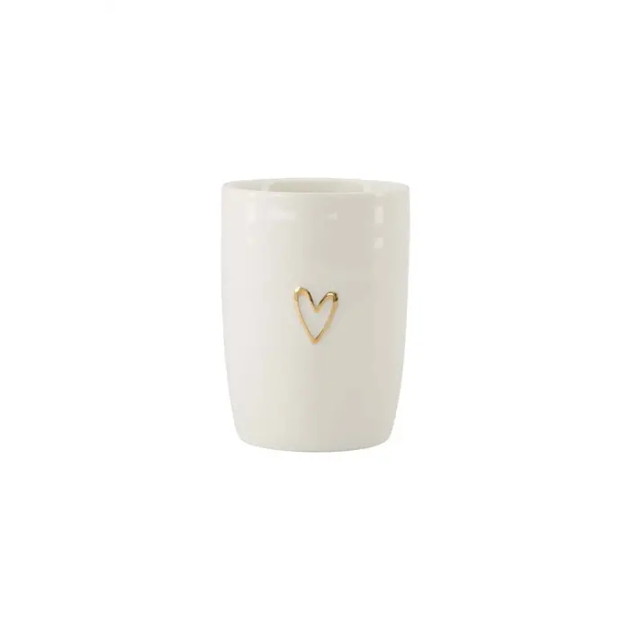 ZUSSS ZUSSS KOFFIEMOK OPEN HARTJE WIT/GOUD