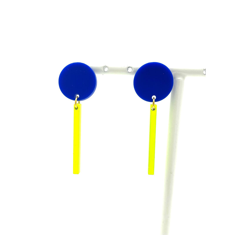 MON ONCLE MON ONCLE FLUO OORRING BLAUW/GEEL