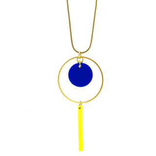 MON ONCLE MON ONCLE FLUO KETTING BLAUW/GEEL
