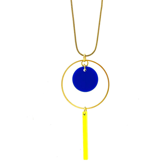 MON ONCLE MON ONCLE FLUO KETTING BLAUW/GEEL