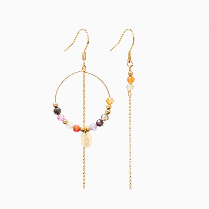 MURIELLE PERROTTI PERROTTI CREOLE ASYM GOLD ZIRCON