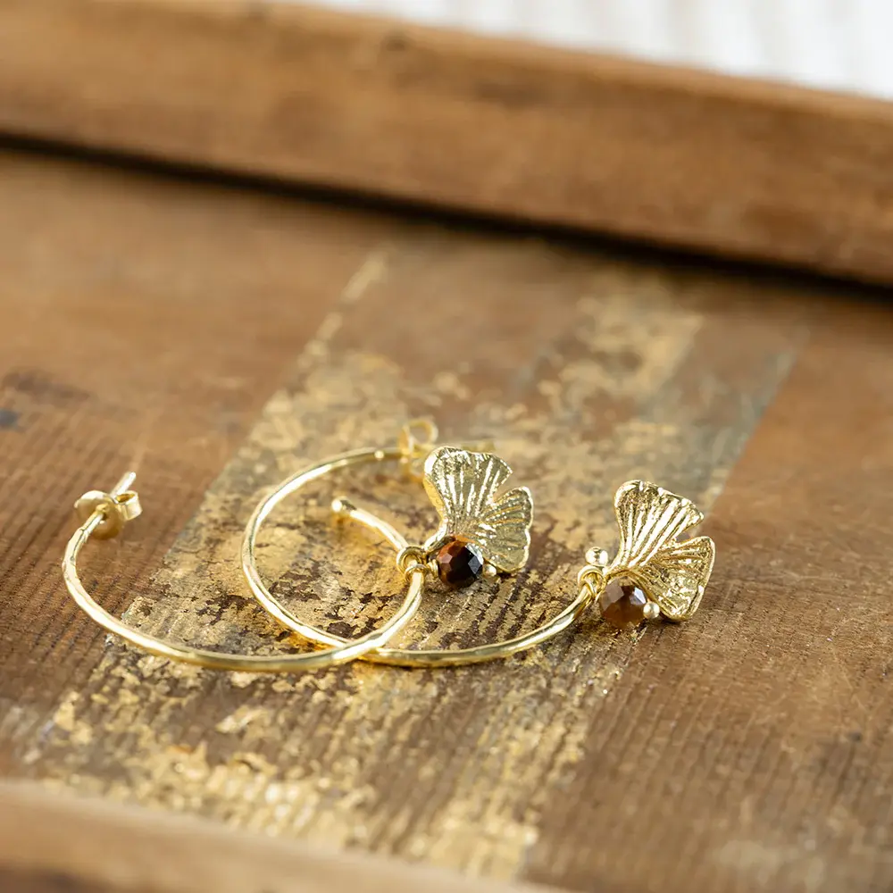 A BEAUTIFUL STORY BS SOLIDARITY TIGER EYE EARRINGS