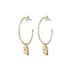 BS SOLIDARITY ( hart cirkel )  ROSE QUARTZ EARRINGS