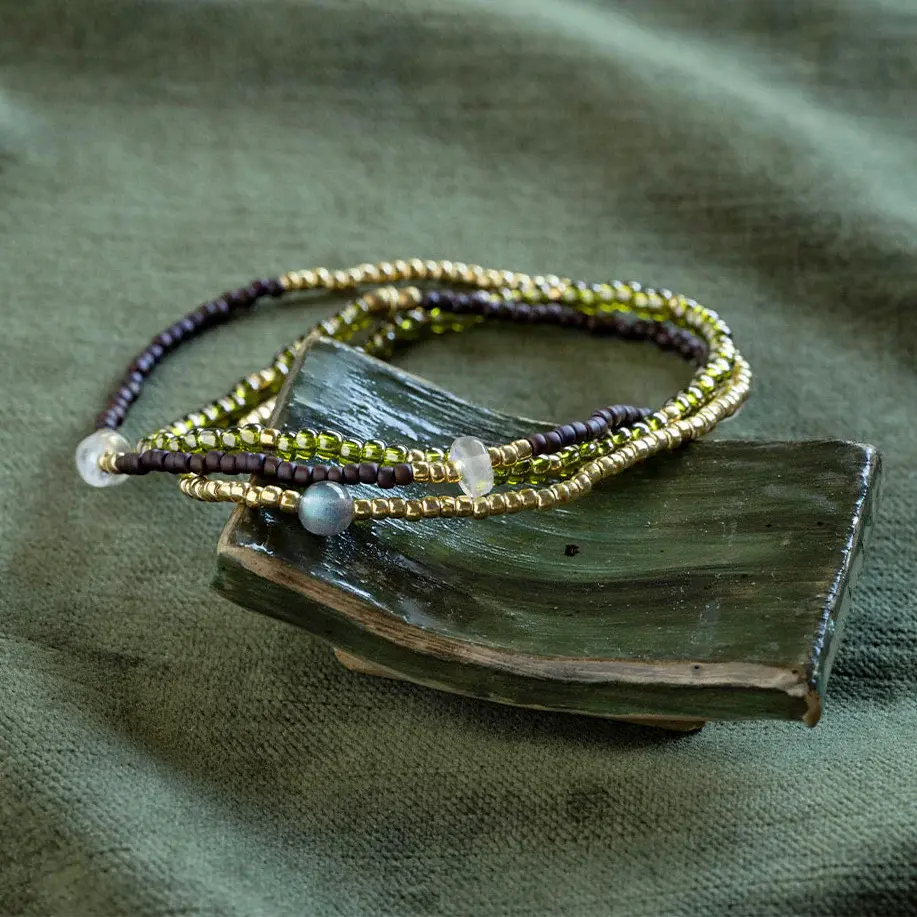 A BEAUTIFUL STORY BS BALANCED ROSE QUARTZ LABRADORITE BRACELET