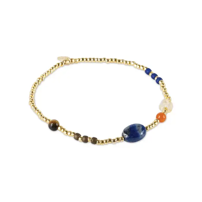 A BEAUTIFUL STORY BS AMUSE LAPIS LAZULI GEMSTONE MIX BRACELET