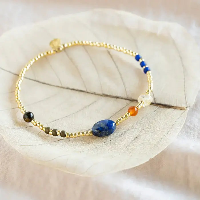 A BEAUTIFUL STORY BS AMUSE LAPIS LAZULI GEMSTONE MIX BRACELET