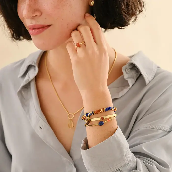 A BEAUTIFUL STORY BS AMUSE LAPIS LAZULI GEMSTONE MIX BRACELET