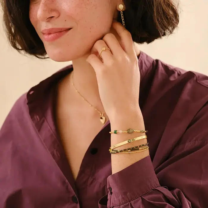 A BEAUTIFUL STORY BS AMUSE LABRADORITE GEMSTONE MIX BRACELET