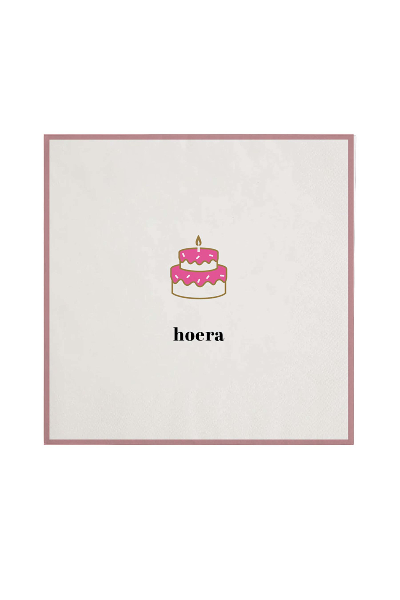 ZUSSS ZUSSS SERVETTEN VIERKANT HOERA TAART WIT/ROZE