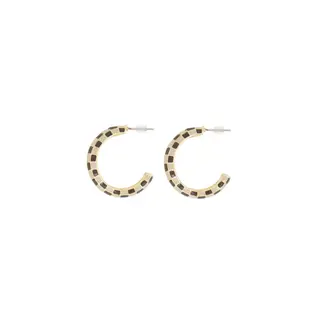 ZUSSS ZUSSS OORRINGEN MET BLOK PATROON KIT / MID BROWN